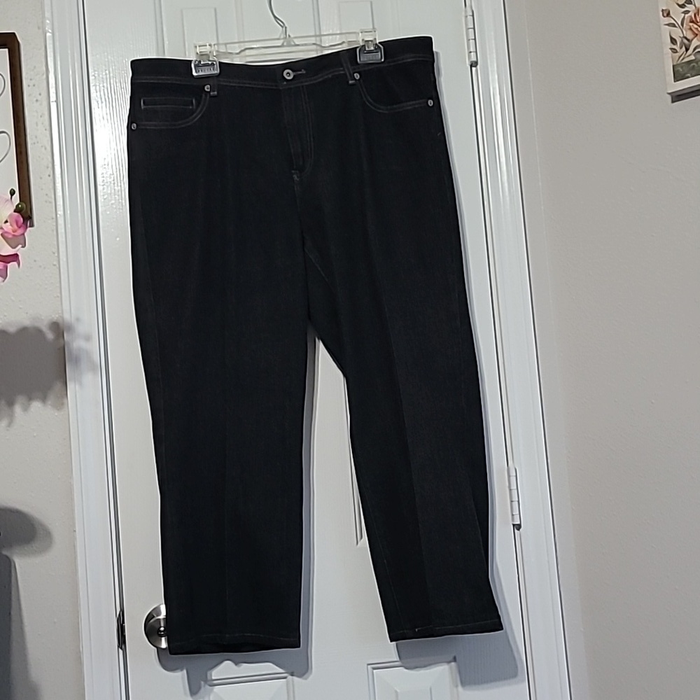 Chico's Platinum Black Denim Jeans Short Size 2.5 Size 14